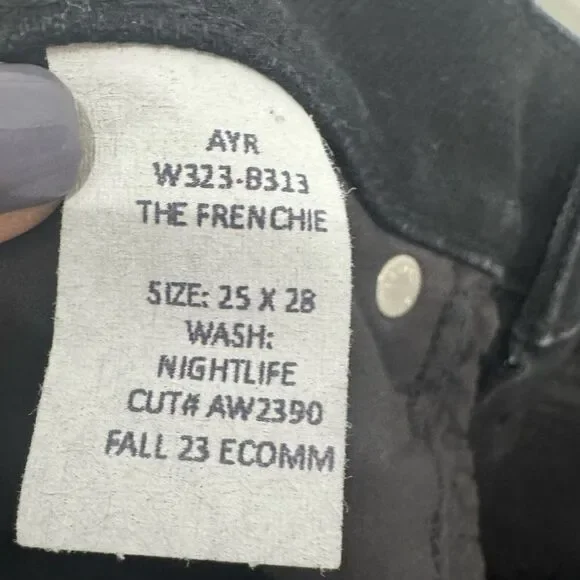 AYR The Frenchie Black Mid Rise Crop Jeans